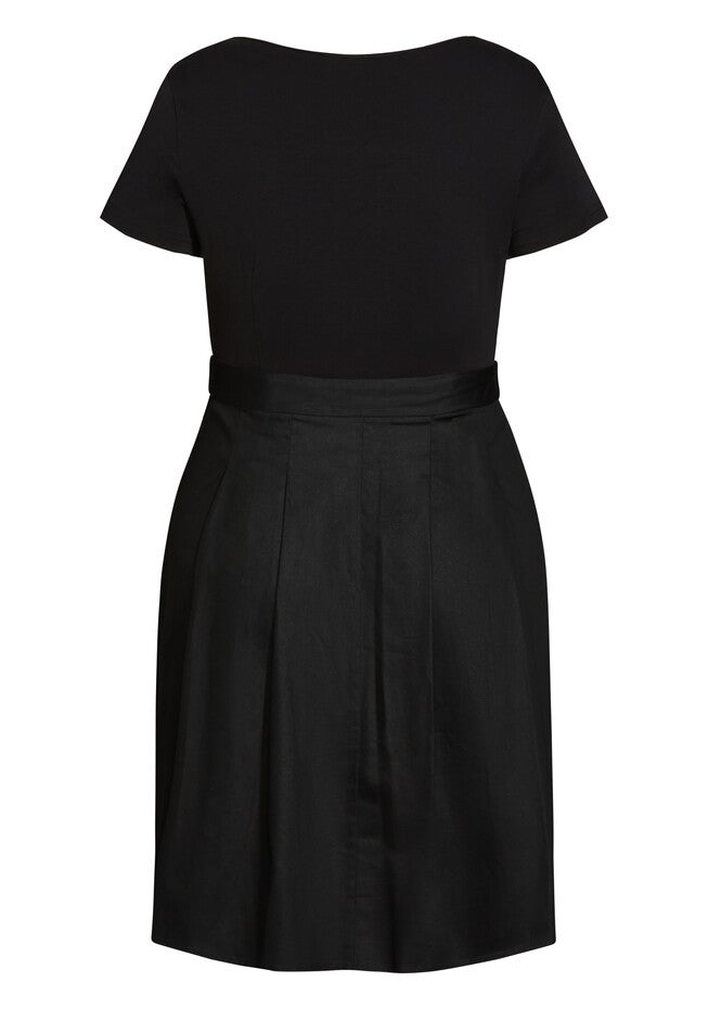 Uptown Short Sleeve Dress - black, BLACK, alternate image number null