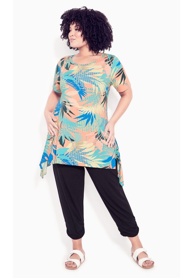 Ayla Mesh Sleeve Tunic, PINK PALM SPRINGS, on-hover image number null