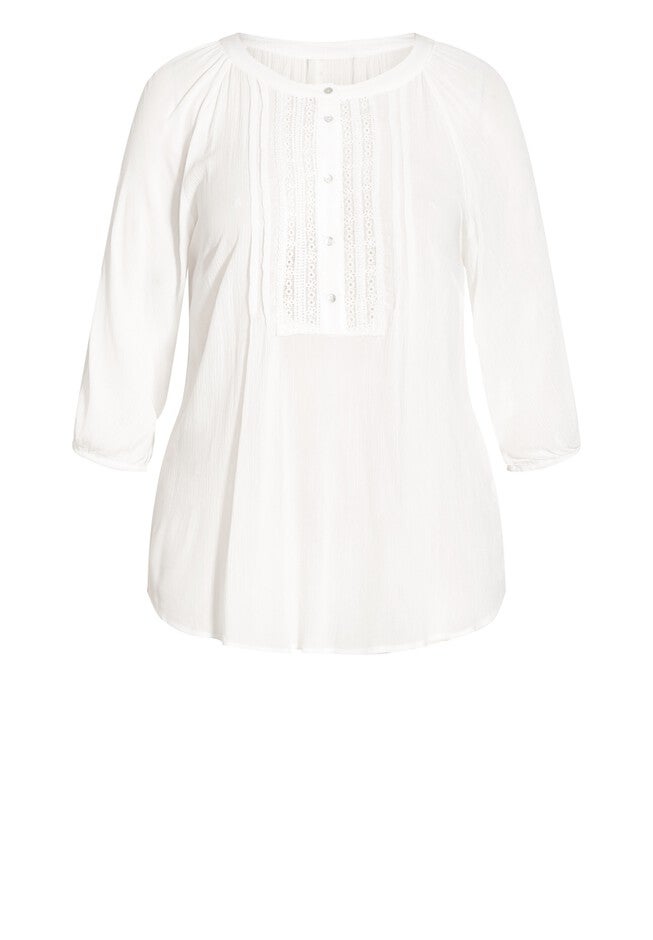 Serene Lace Top - ivory, WHITE, alternate image number null