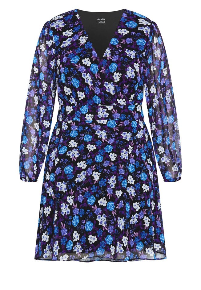 Khloe Print Dress - black, BLUE, alternate image number 2