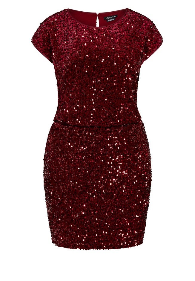 Sequin Party Dress - ruby, RED, alternate image number 2