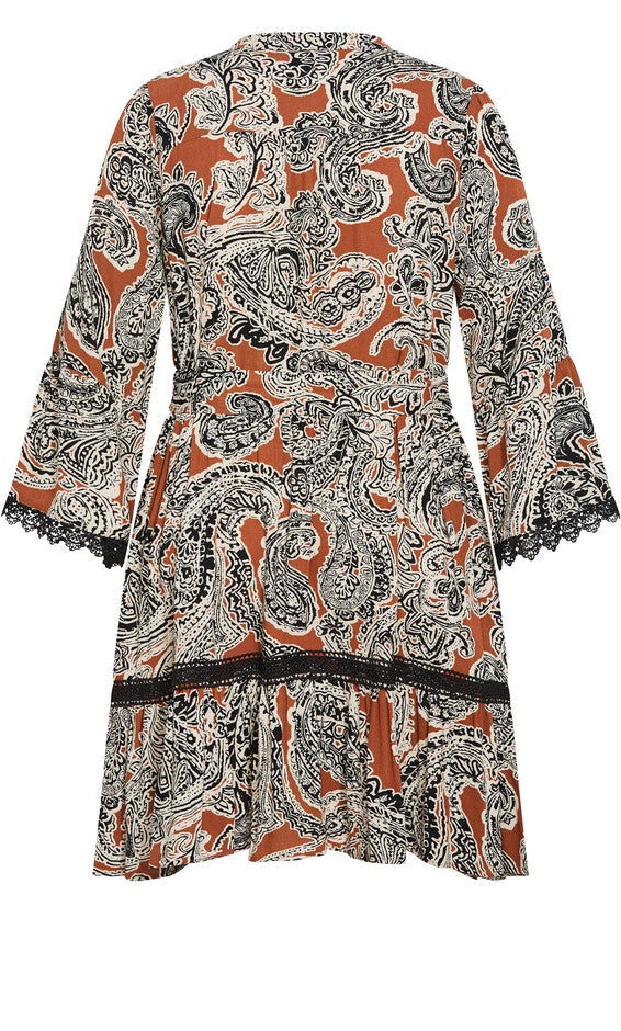 Camille Print Dress - caramel, BROWN, alternate image number null