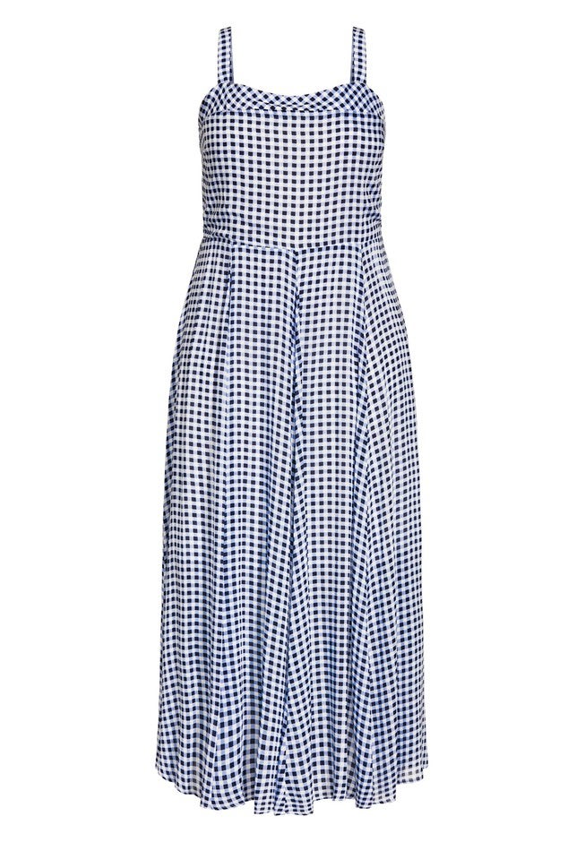 Picnic Check Maxi Dress - navy, BLUE, alternate image number 2