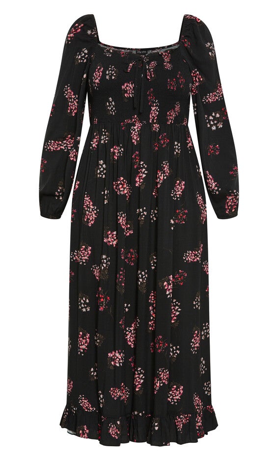 Cassie Floral Maxi Dress - black, CASSIE, alternate image number 3