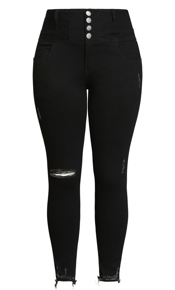 Corset Rip Vibes Jean - black wash, BLACK, alternate image number 2