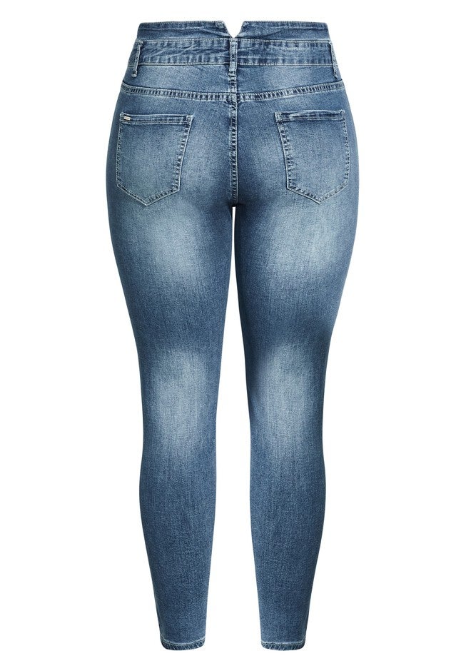 Harley Sassy Corset Jean - blue denim, BLUE, alternate image number null