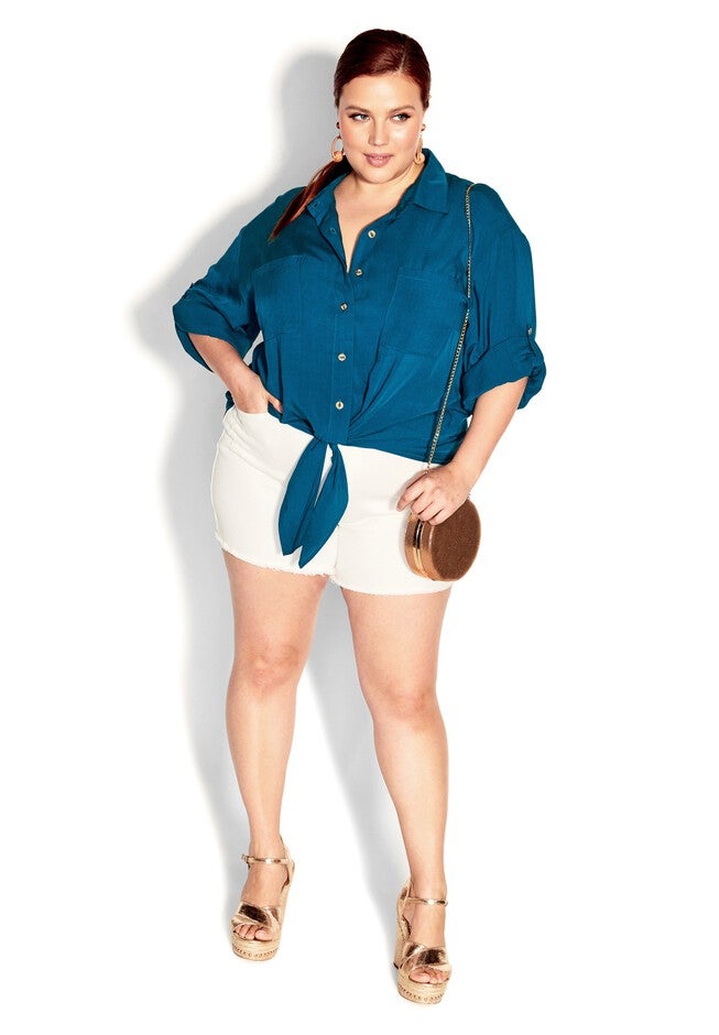 Tropical Tie Top - blue, BLUE, alternate image number 3