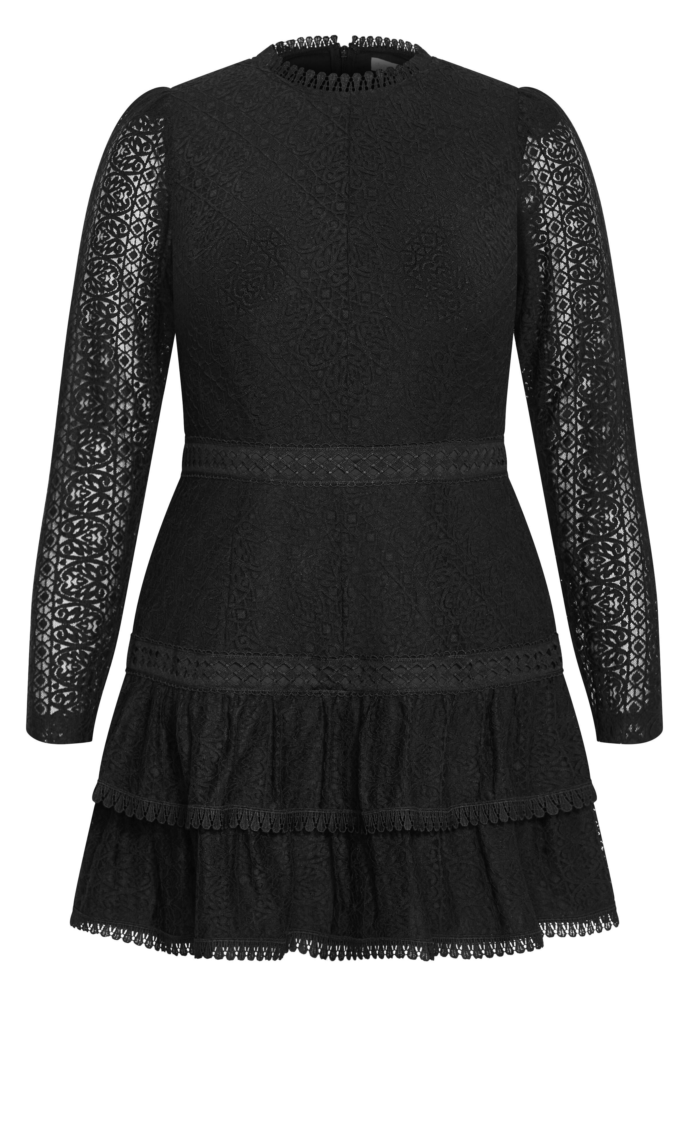 Gabriella Lace Ruffle Mini Dress, GRAY, alternate image number 4