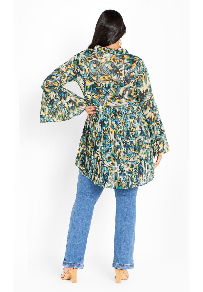 Perla Pleat Print Shirt, PAPILLON, alternate image number 2