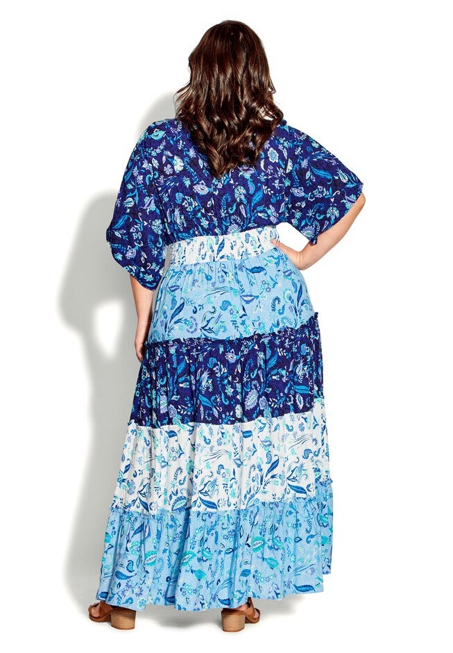 Daisy Tiered Maxi Dress, BLUES FLORAL MIX, on-hover image number null