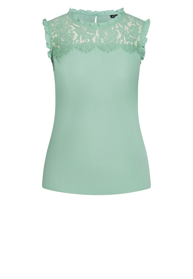 Lace Angel Top - sage, GREEN, alternate image number 3