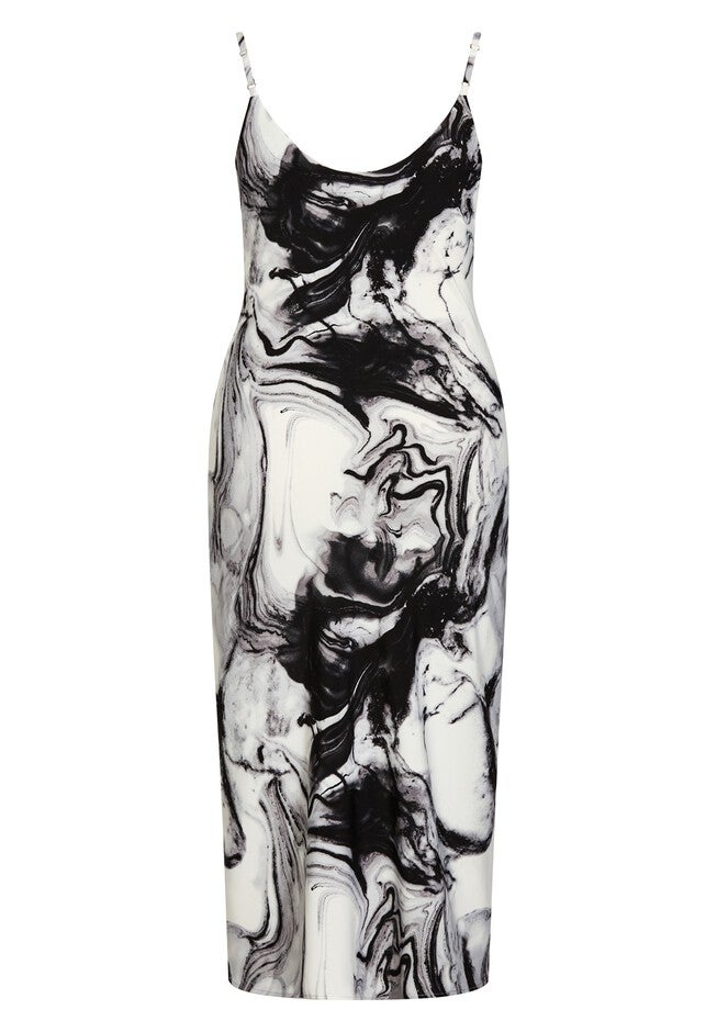 Marble Swirl Dress - ivory, WHITE, alternate image number null