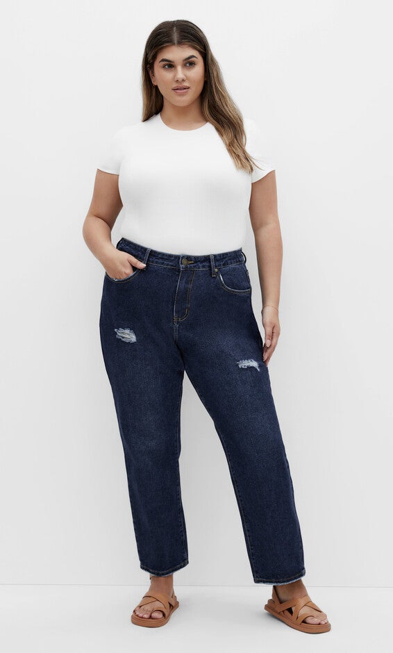 Harley Adelyn Crop Jean - dark denim, BLUE, hi-res image number 0