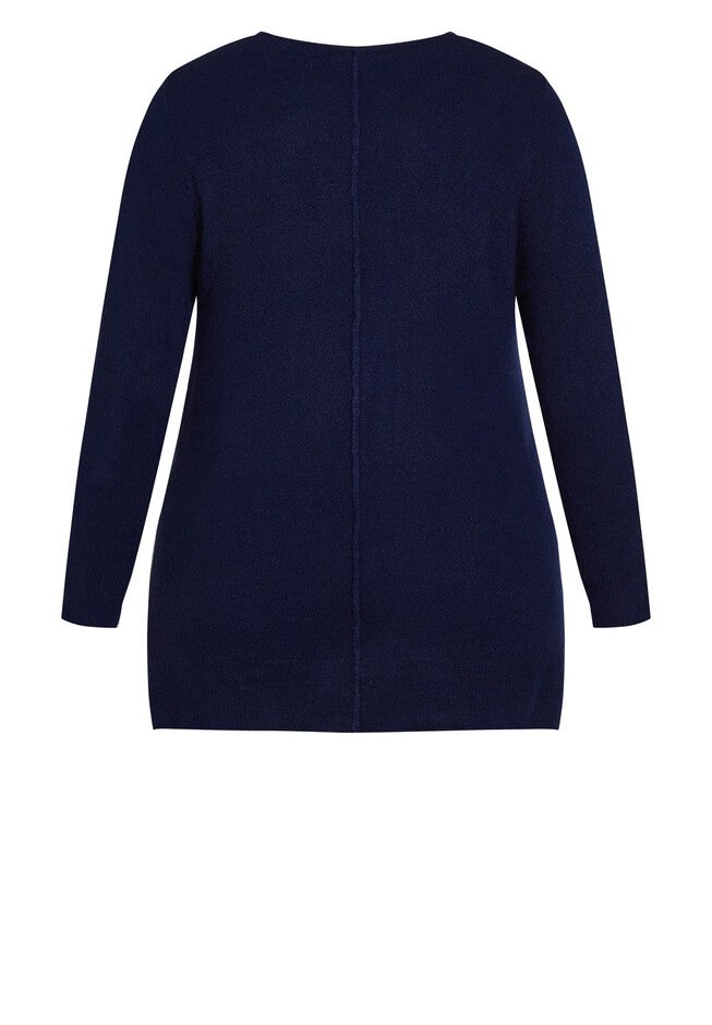 Deep Valley V Neck Sweater, NAVY, alternate image number null