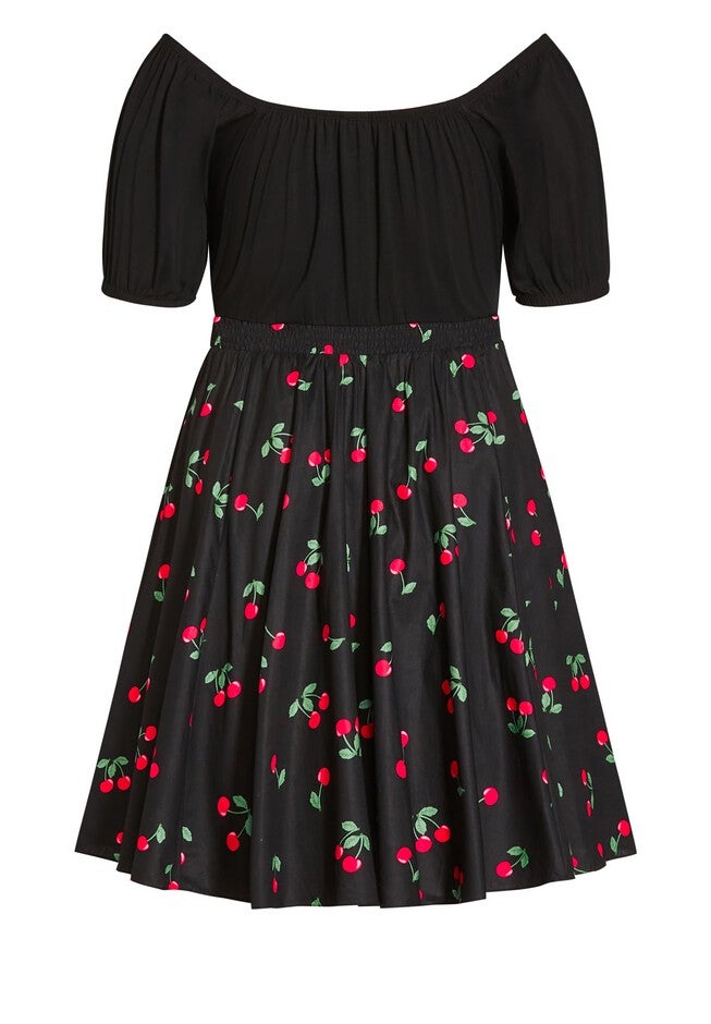 Cherry Desire Dress - black, BLACK, alternate image number 2