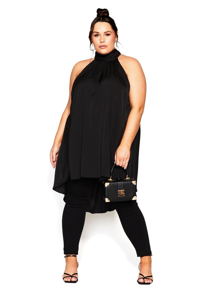 Hi Lo Shine Tunic - black, BLACK, hi-res image number 0