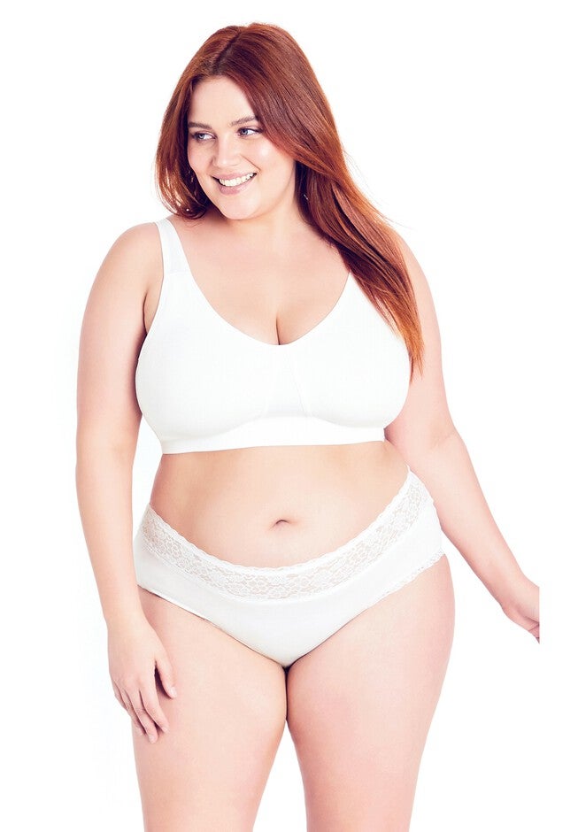 Wire Free Soft Cup Bra - white, WHITE, on-hover image number null