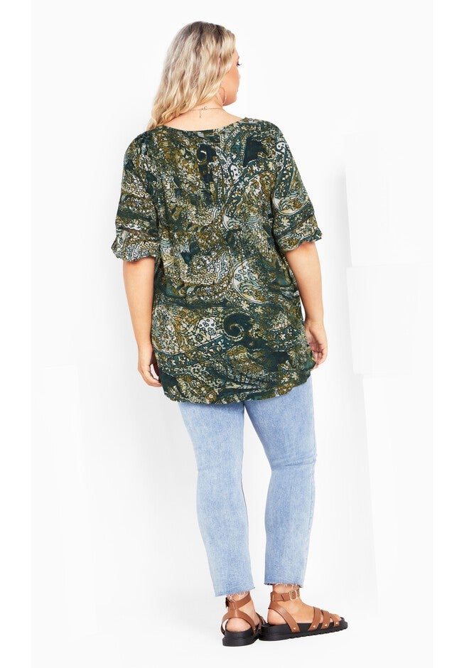 Carmel Pintuck Print Tunic, PAISLEY CHARM, on-hover image number null