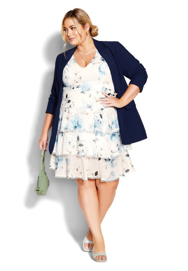 Floral Orchid Dress - ivory, WHITE, on-hover image number 1