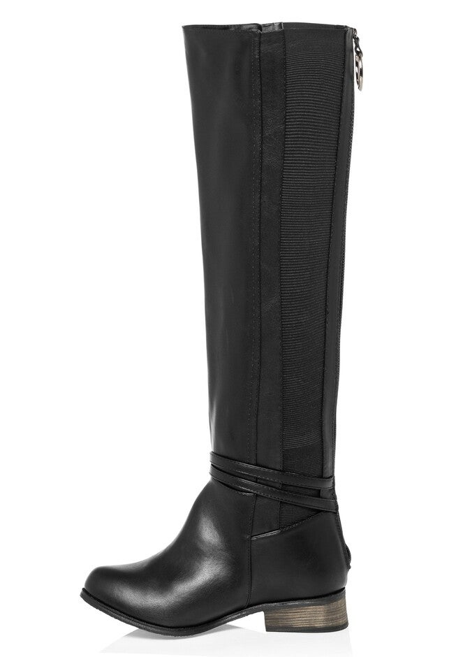 WIDE FIT Phoebe Knee High Boot - black, BLACK, alternate image number null