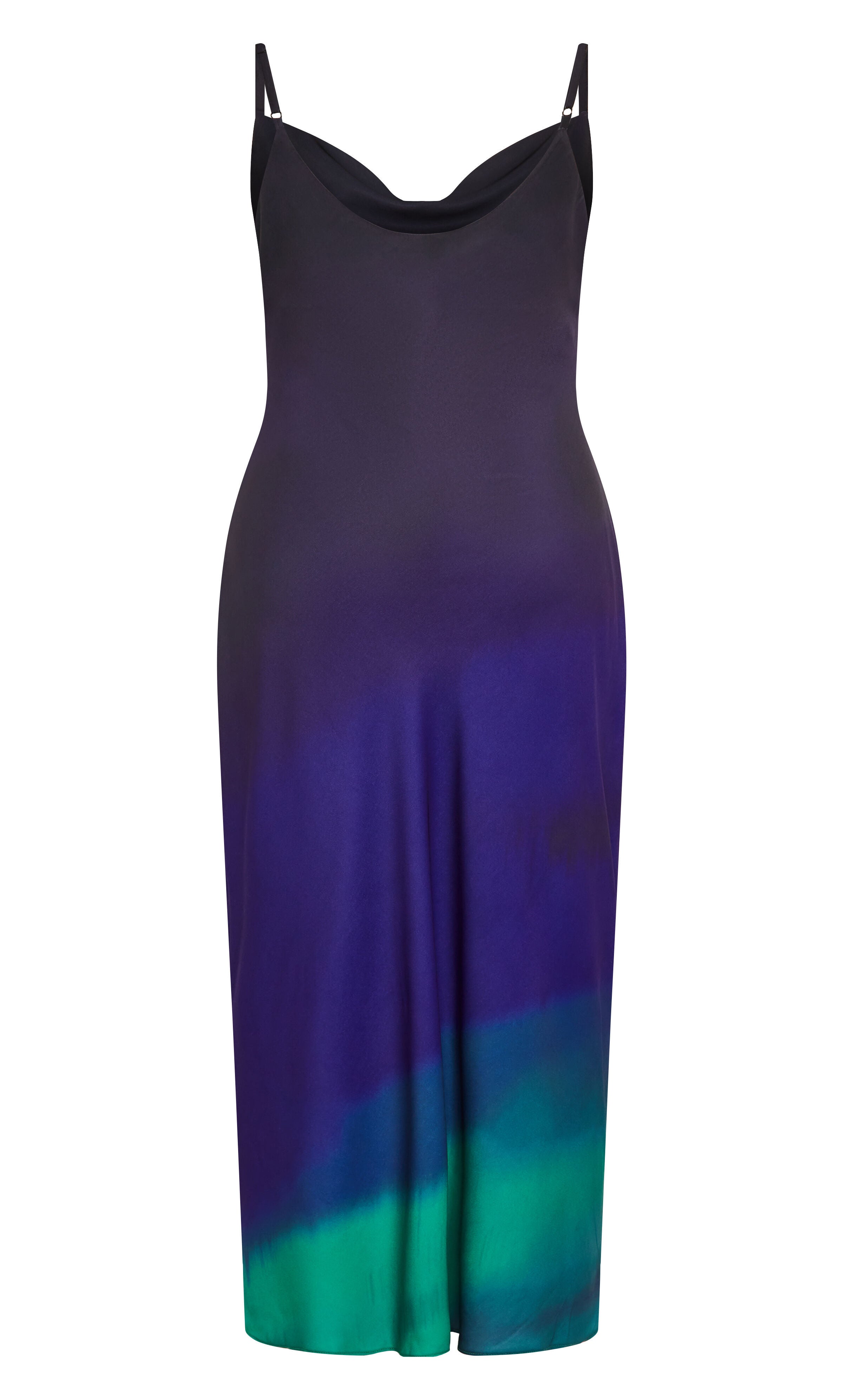 Ombre Cowl Dress - peacock, BLACK, alternate image number 4