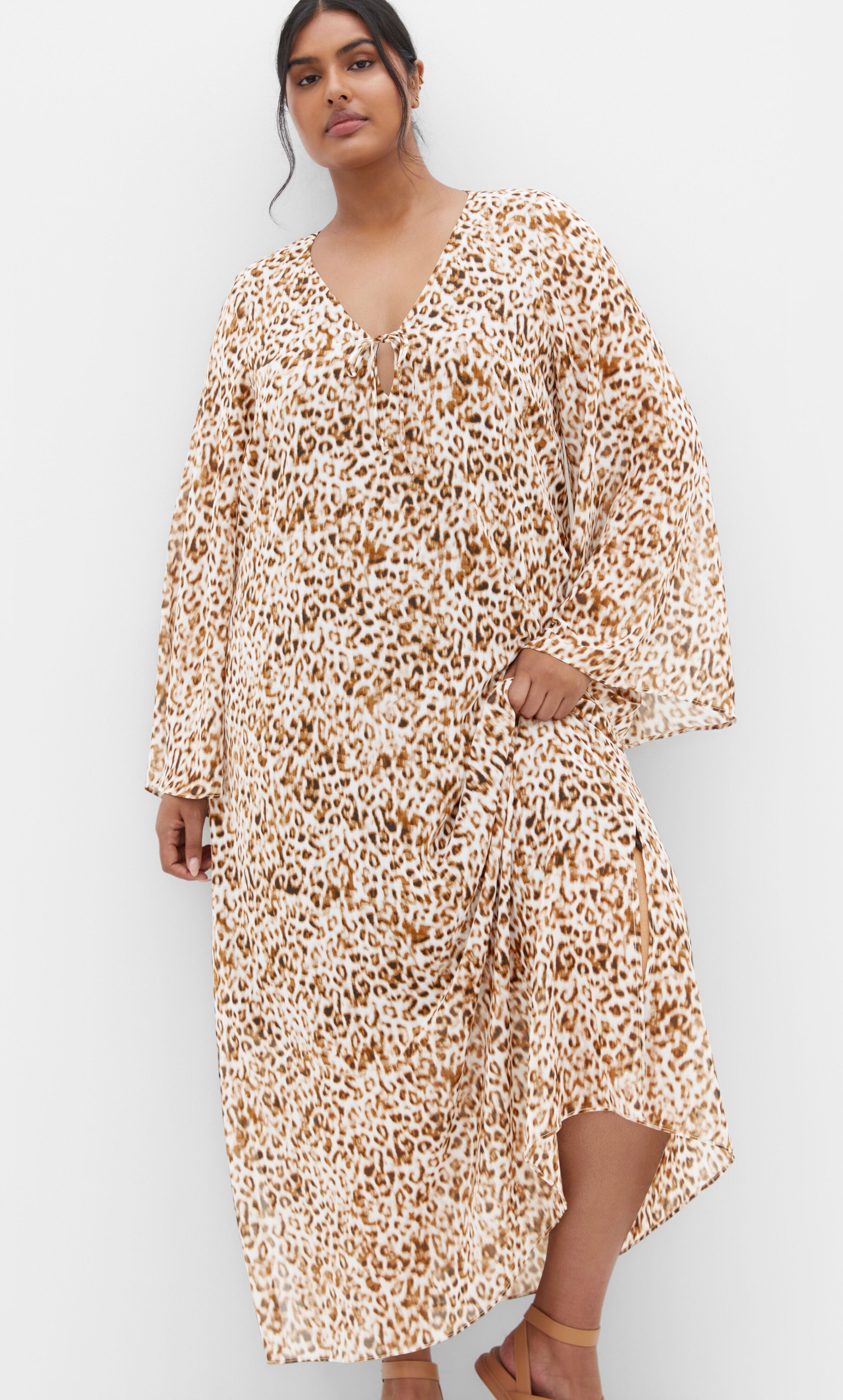 Gigi Print Maxi Dress - print, BROWN, alternate image number 1
