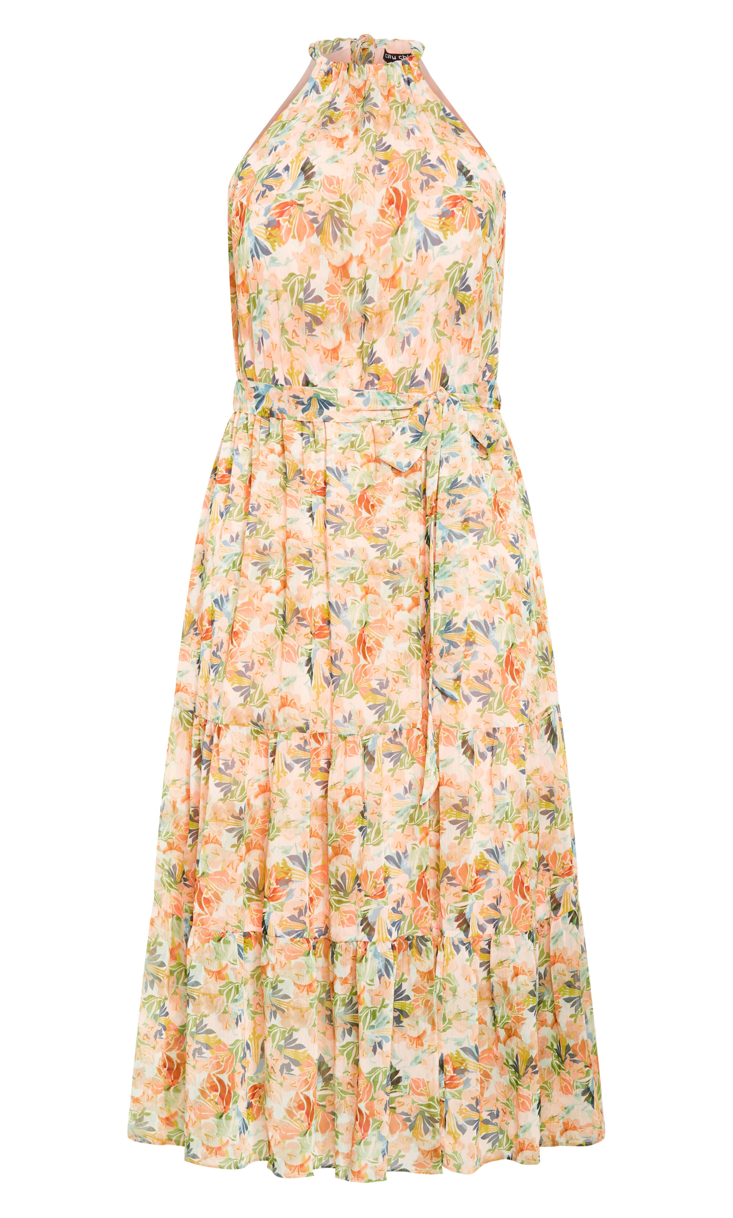 Callie Print Tier Maxi Dress - miami mini, ORANGE, alternate image number 4