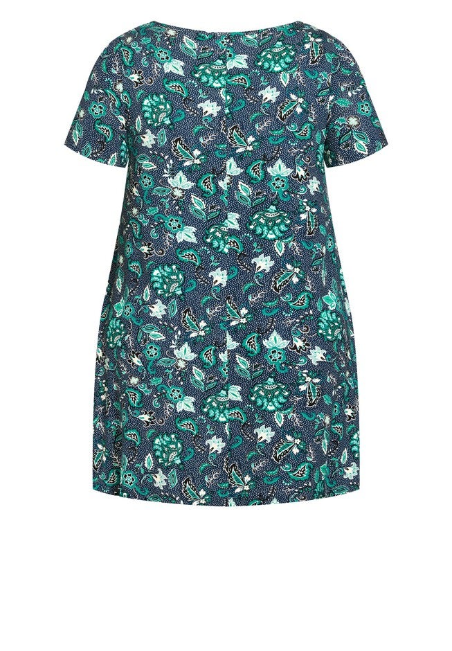 Love Swing Print Tunic, JACOBEAN NAVY, alternate image number null