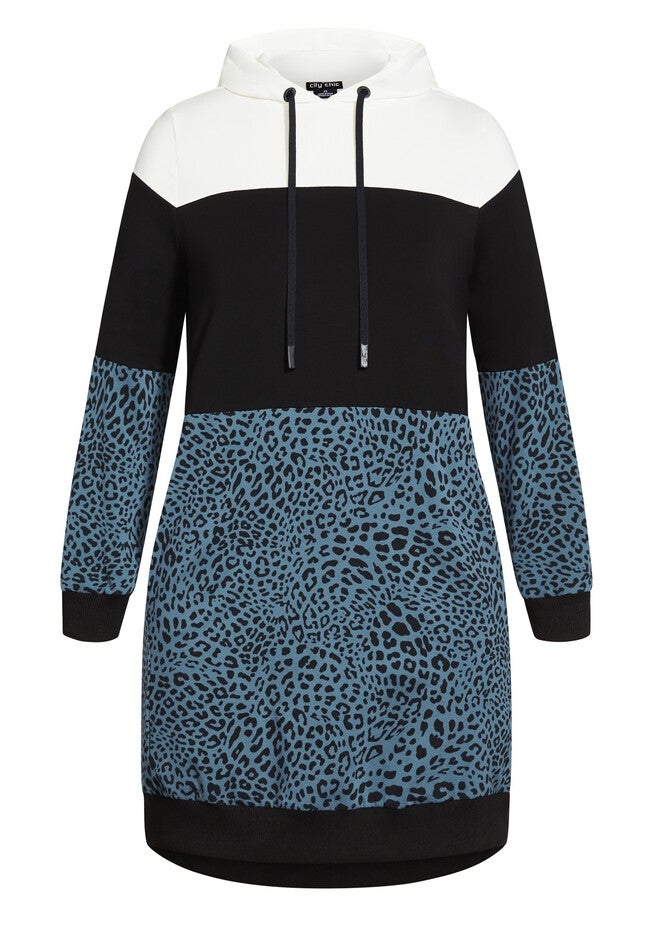 Hoodie Animal Dress - charcoal, GREY, alternate image number null