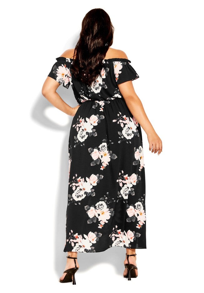 Lotus Tie Maxi Dress - black, BLACK, on-hover image number null