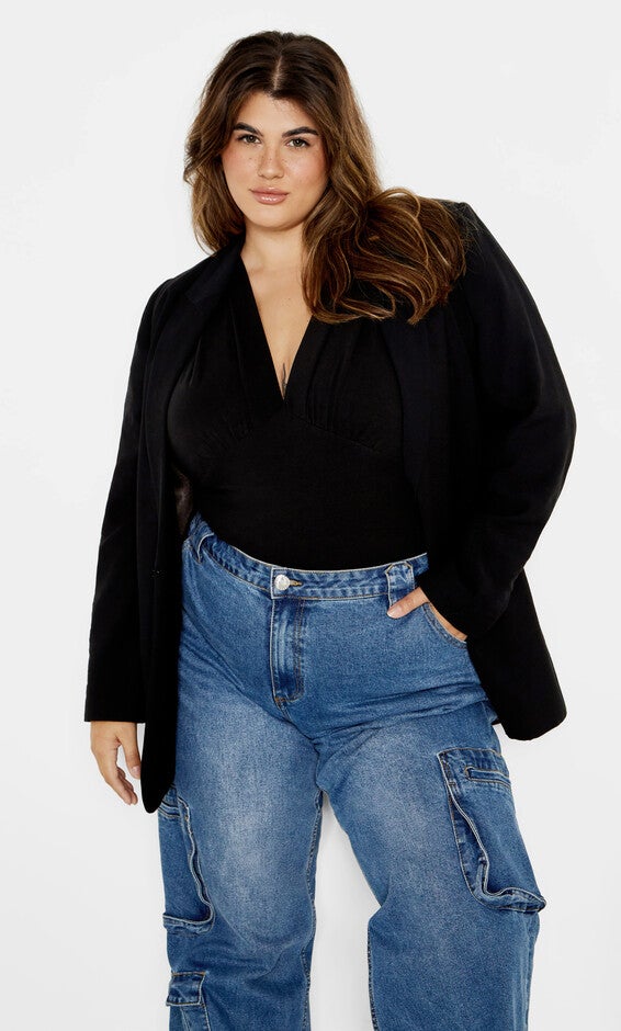 Amelila Pleat Bodysuit - black, BLACK, alternate image number 5