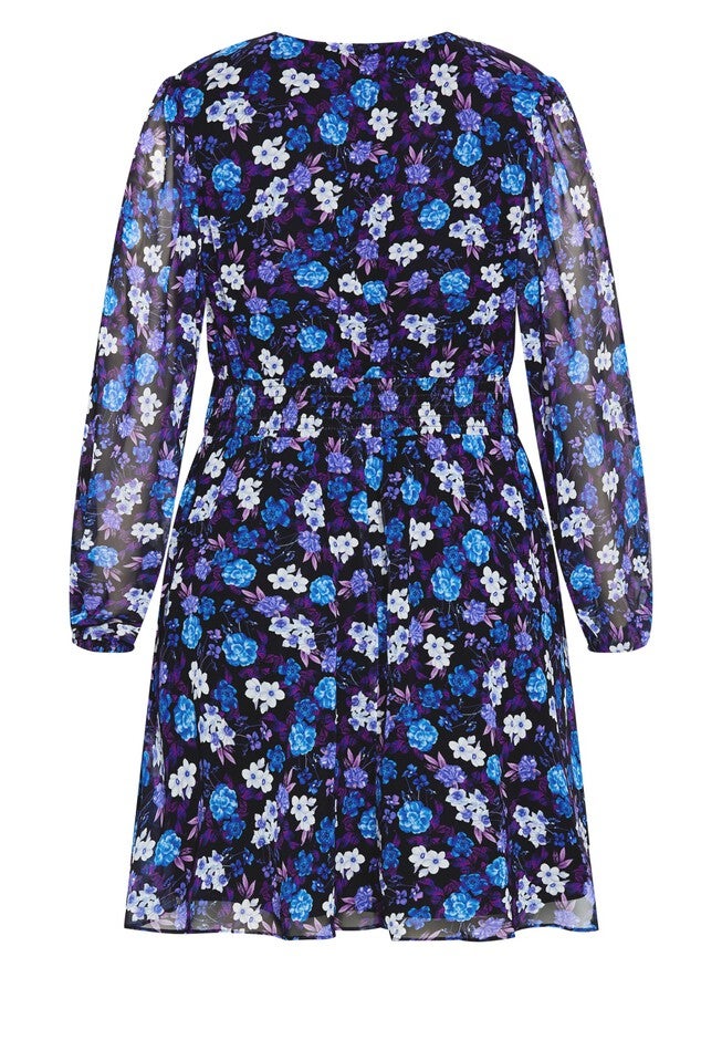 Khloe Print Dress - black, BLUE, alternate image number 3