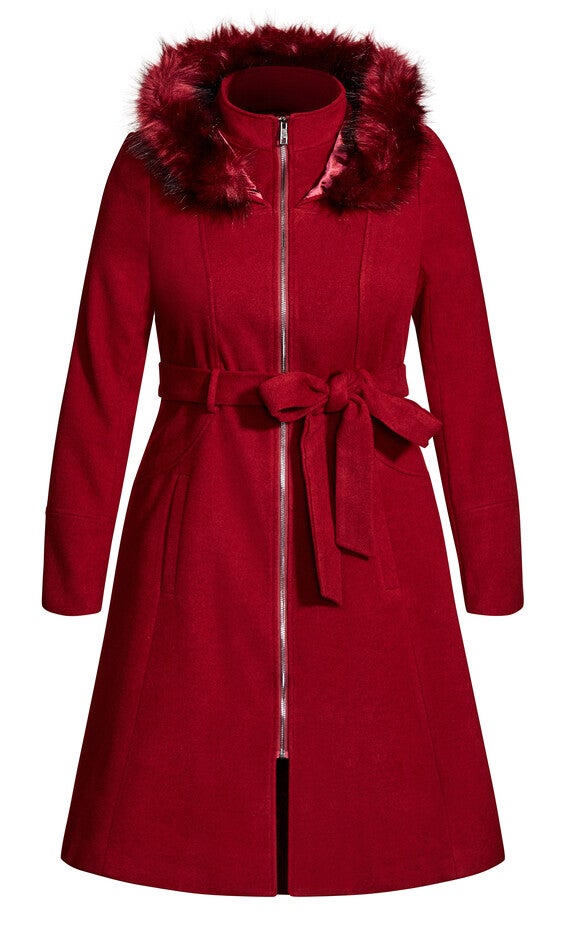 Miss Mysterious Coat - dark cherry, RED, alternate image number null