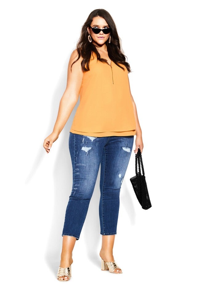 Sexy Zip Top - gold, YELLOW, on-hover image number 1