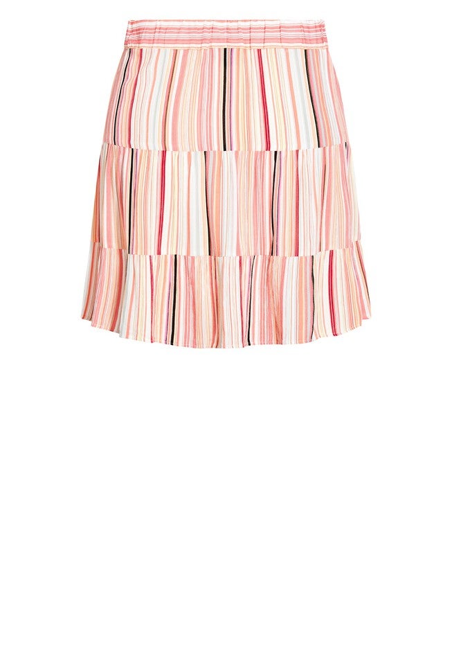 Takamaka Stripe Skirt - pink, PINK, alternate image number 3