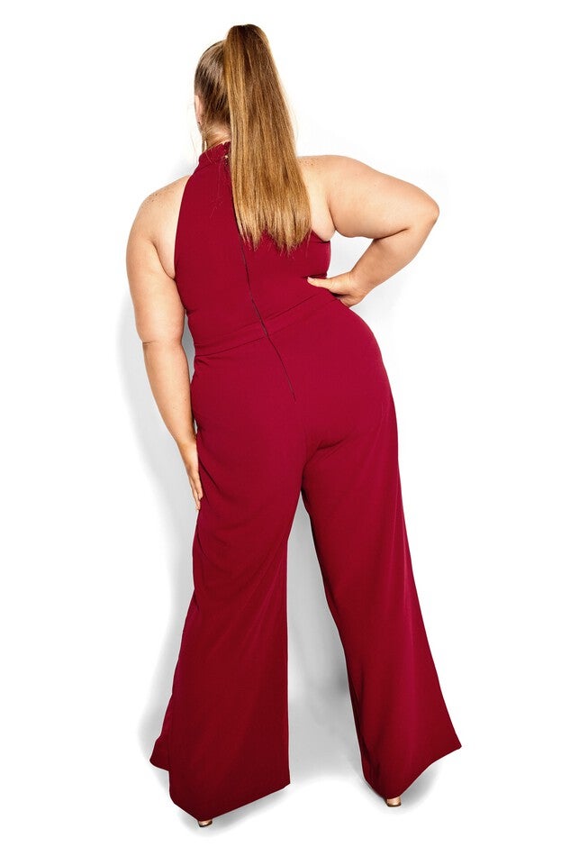 Class Halter Jumpsuit - currant, RED, on-hover image number 1