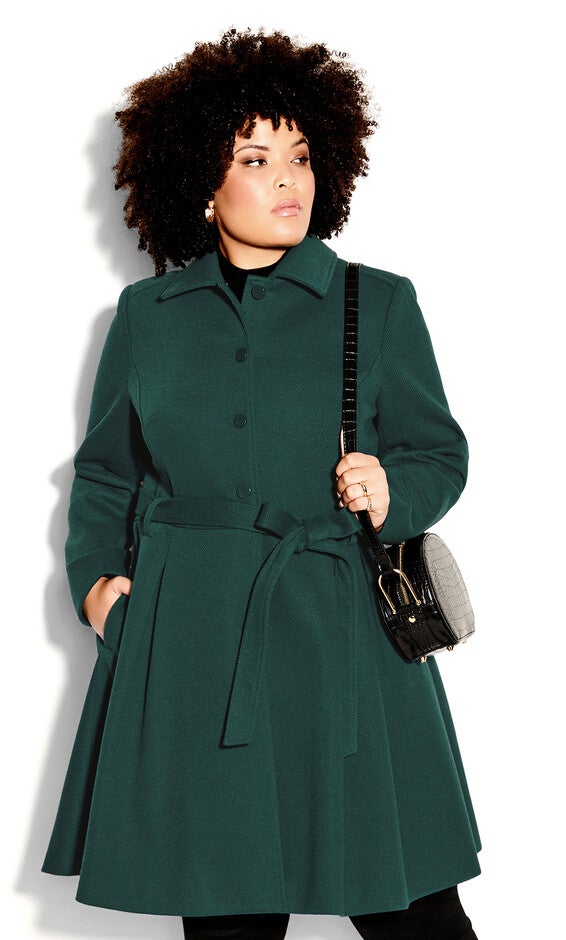 Blushing Belle Coat - jade, GREEN, alternate image number 2