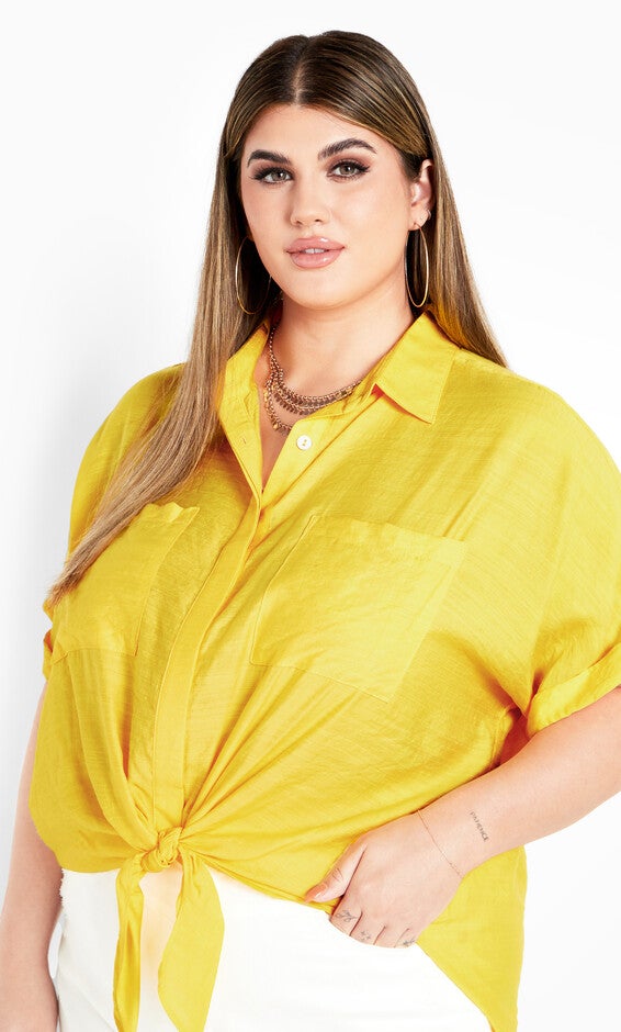 Relaxed Summer Shirt - yellow, YELLOW, hi-res image number null