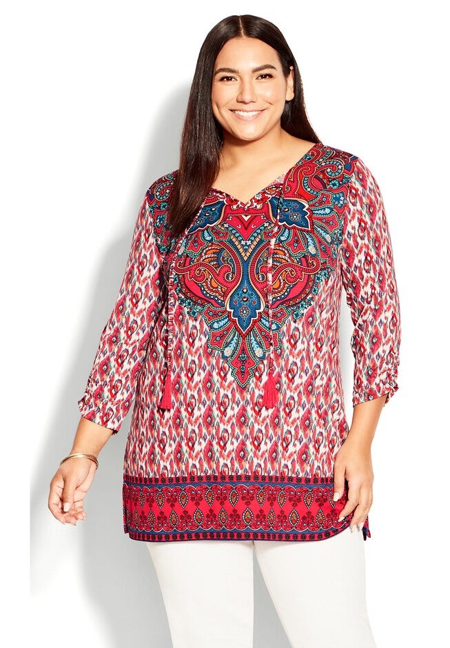 Treasure Placement Tunic, IVORY MULTI, hi-res image number null