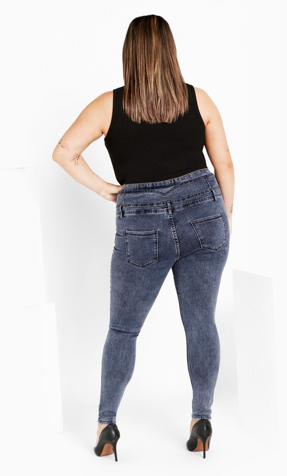 Asha Slit Corset Jean - dove grey, GREY, alternate image number 3