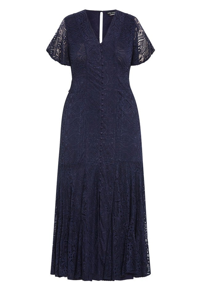 Lace Christa Dress - navy, NAVY, alternate image number null