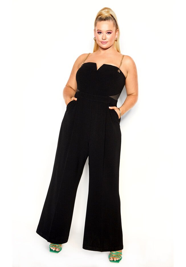 Ann Chain Jumpsuit - black, BLACK, hi-res image number null