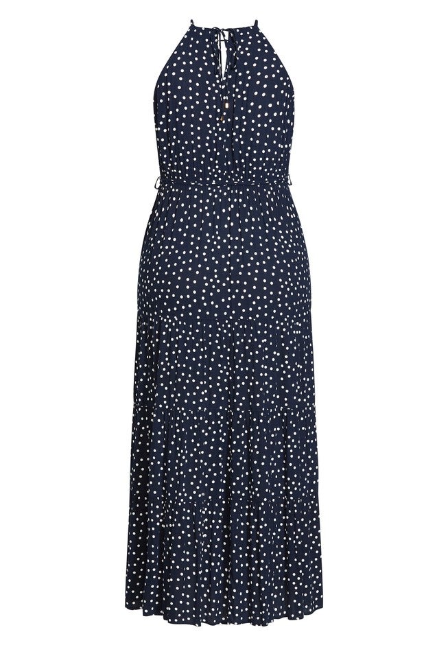 Tier Spot Maxi Dress - navy, BLUE, alternate image number 3