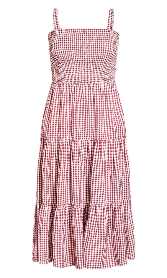 Gingham Maxi Dress - roseberry, PURPLE, alternate image number 3
