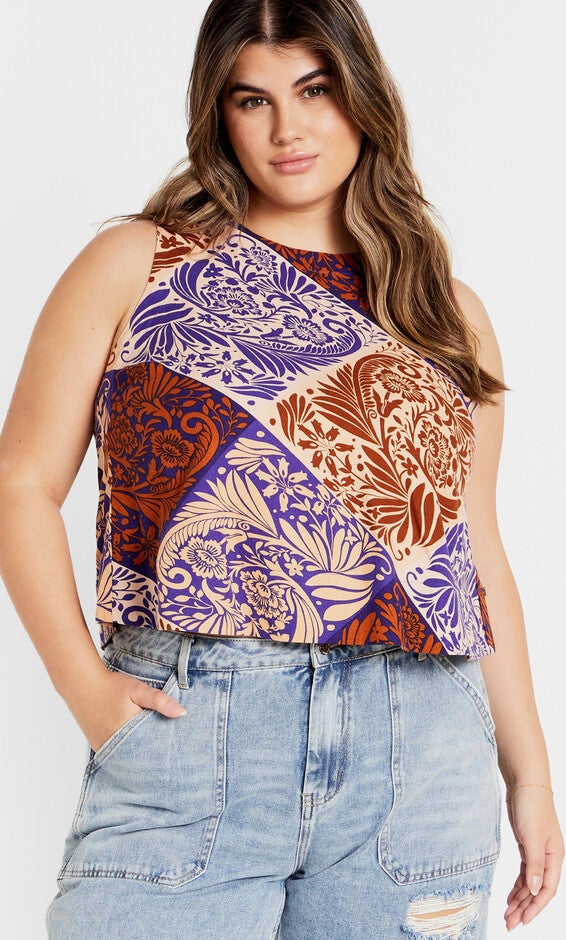 Amara Print Top - tan, NAXOS, hi-res image number null