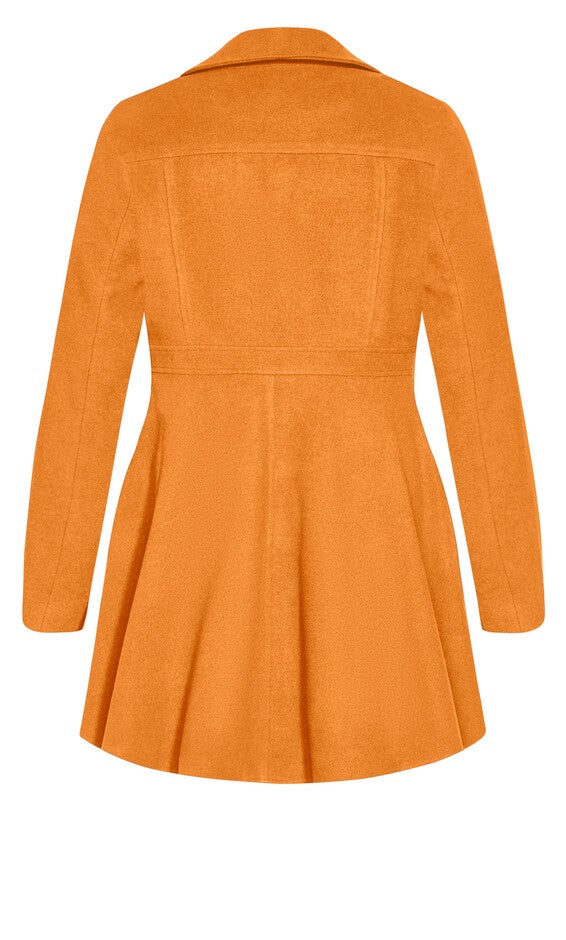 Hi Lo Frill Coat - deep caramel, YELLOW, alternate image number 6