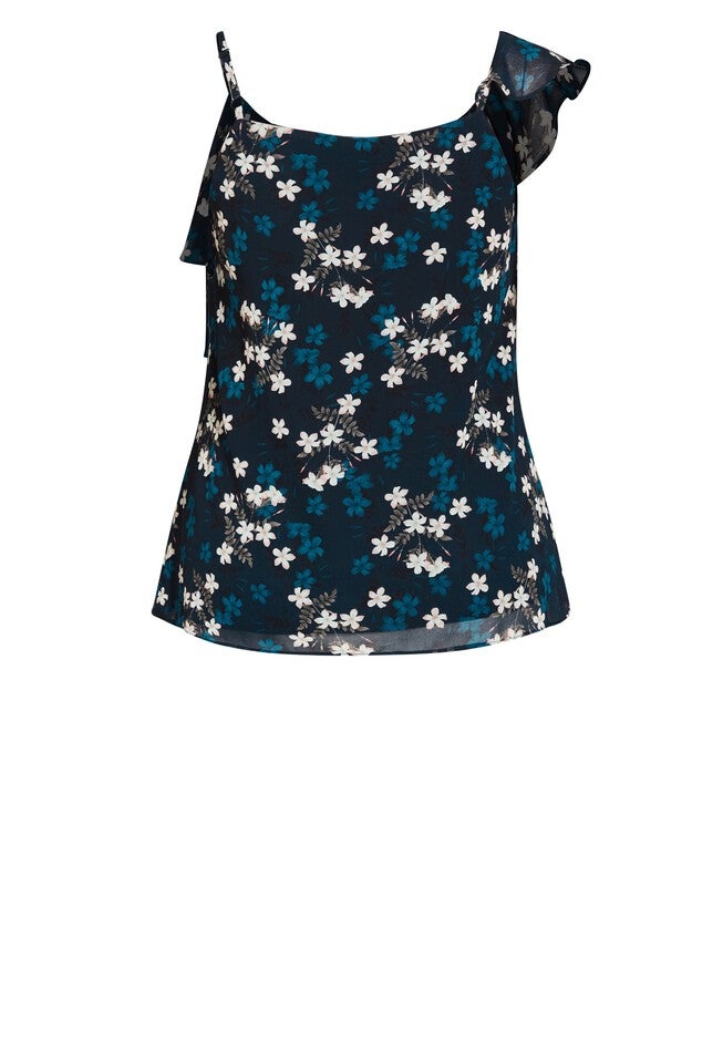 Cascade Floral Top - navy, BLUE, alternate image number null