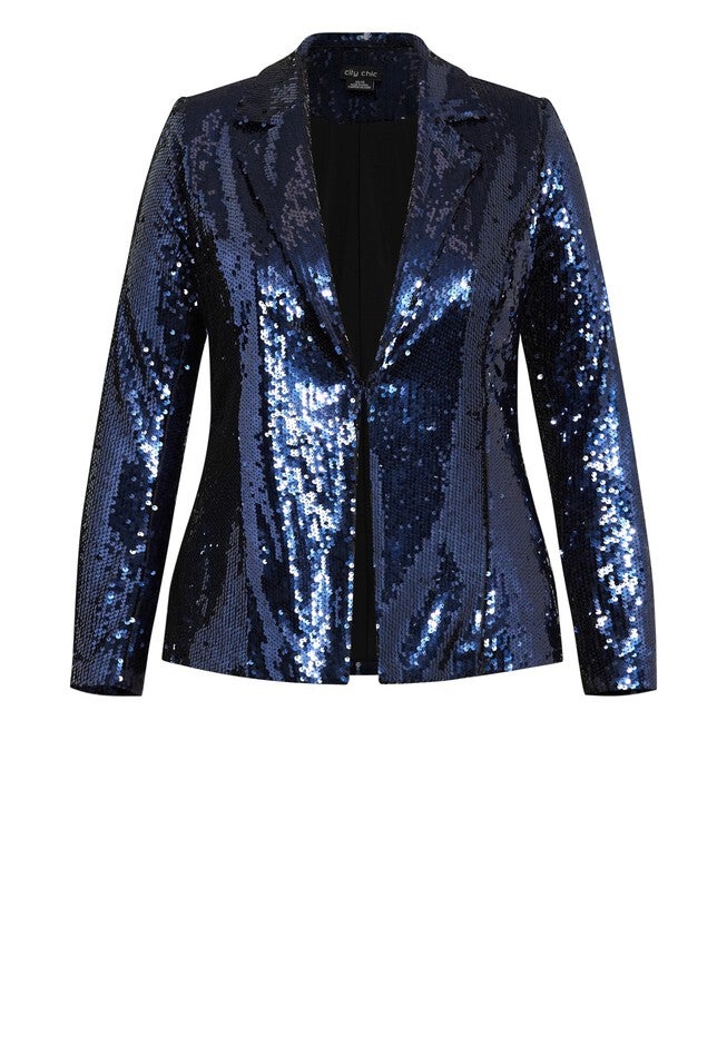 Sequin Seduction Jacket - navy, BLUE, alternate image number null