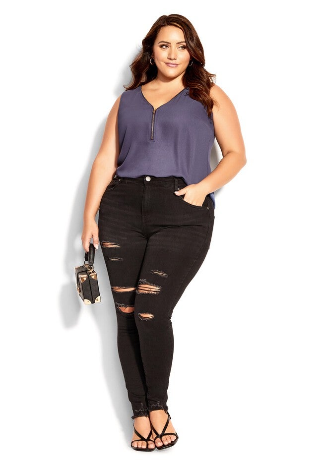 Sexy Zip Top - dusty lilac, GREY, on-hover image number null