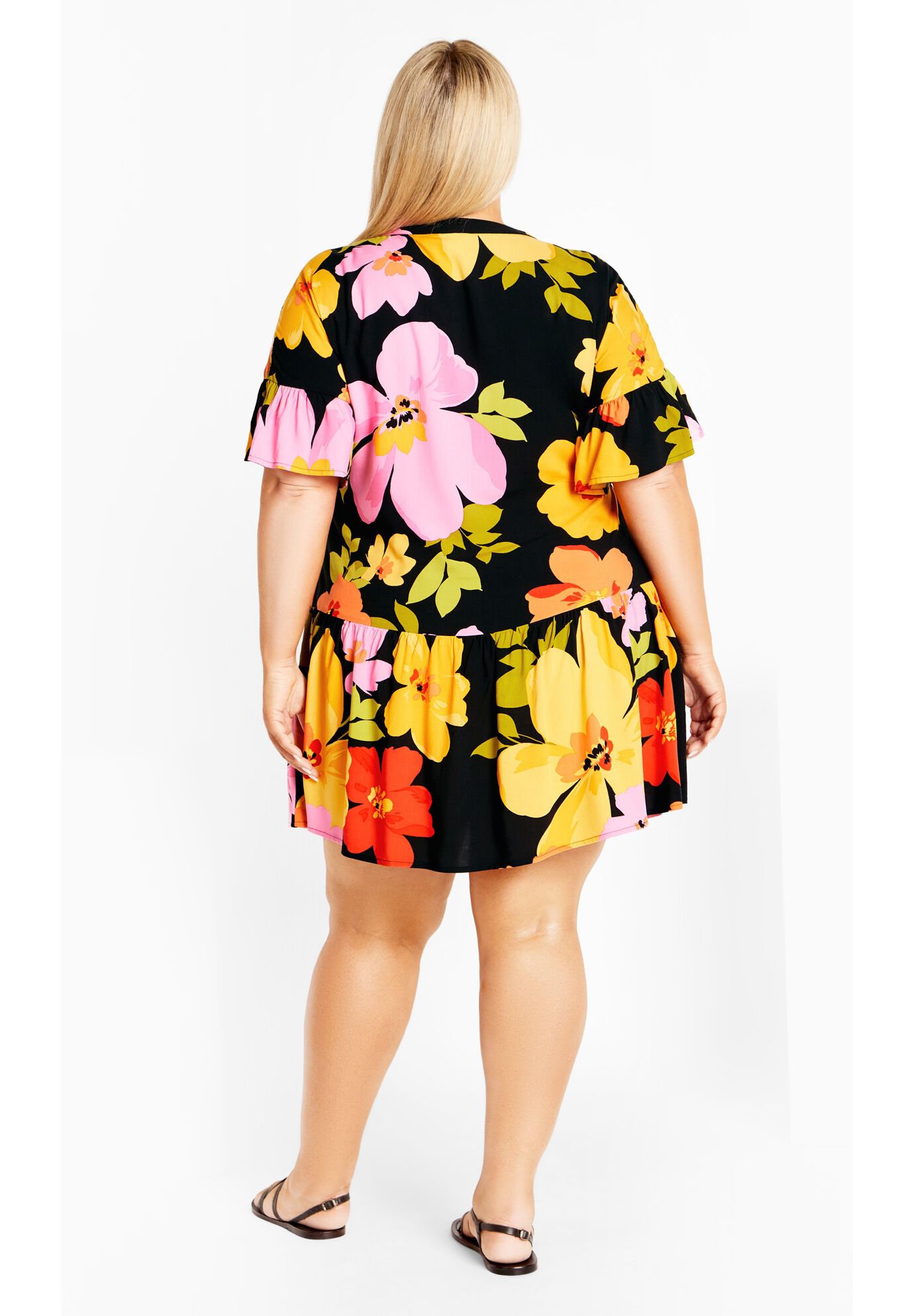Trinity Print Dress, FLOWER POWER, on-hover image number 1
